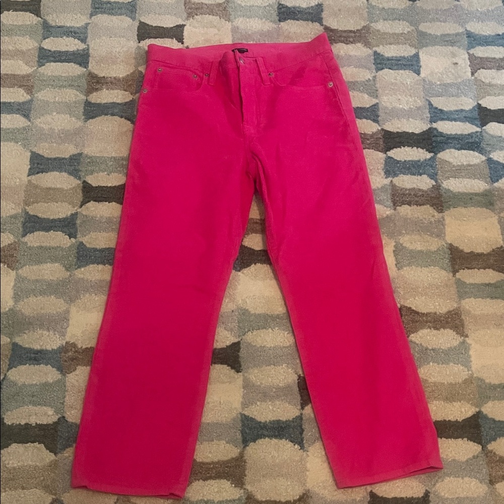 J. Crew Women's Bright Pink Straight Leg Jeans, NWT